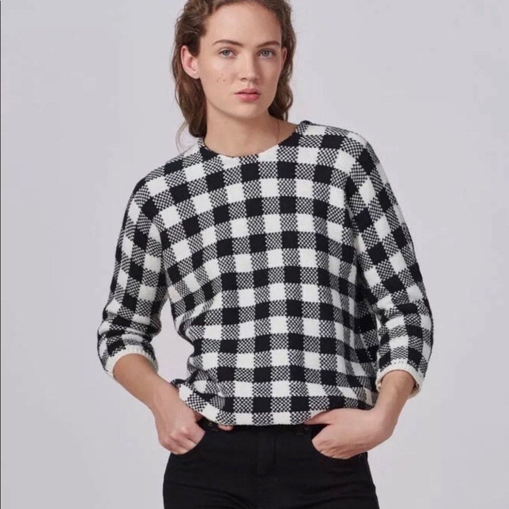 Maje black and white gingham sweater Size 1